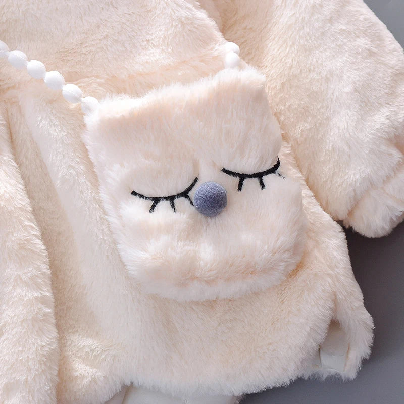 Cute Rabbit Ears Plush Baby Jacket Christmas Sweet