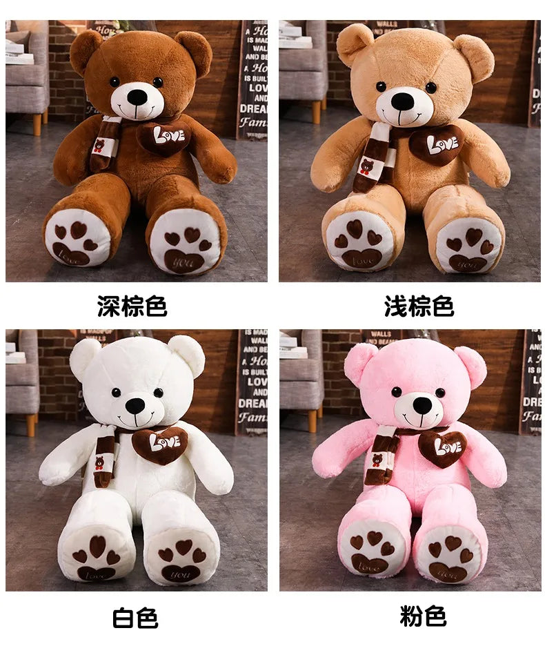 High Quality 4 Colors Teddy Bear With Scarf Stuffed