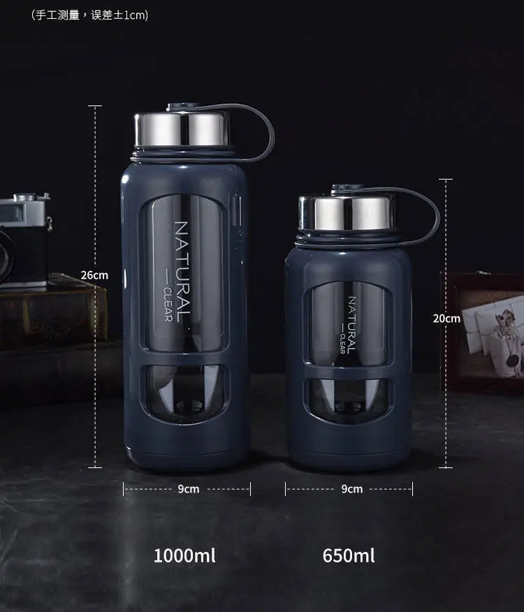 Portable Water Bottle Glass 520/650/1000ml Large