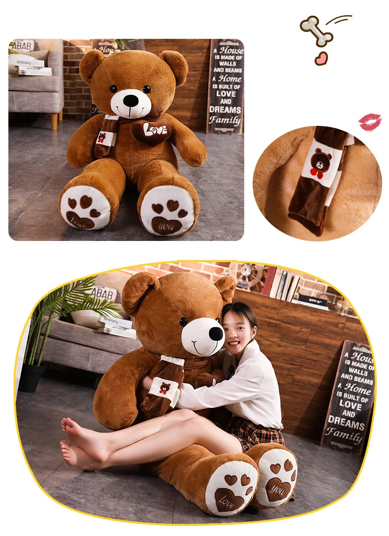 High Quality 4 Colors Teddy Bear With Scarf Stuffed