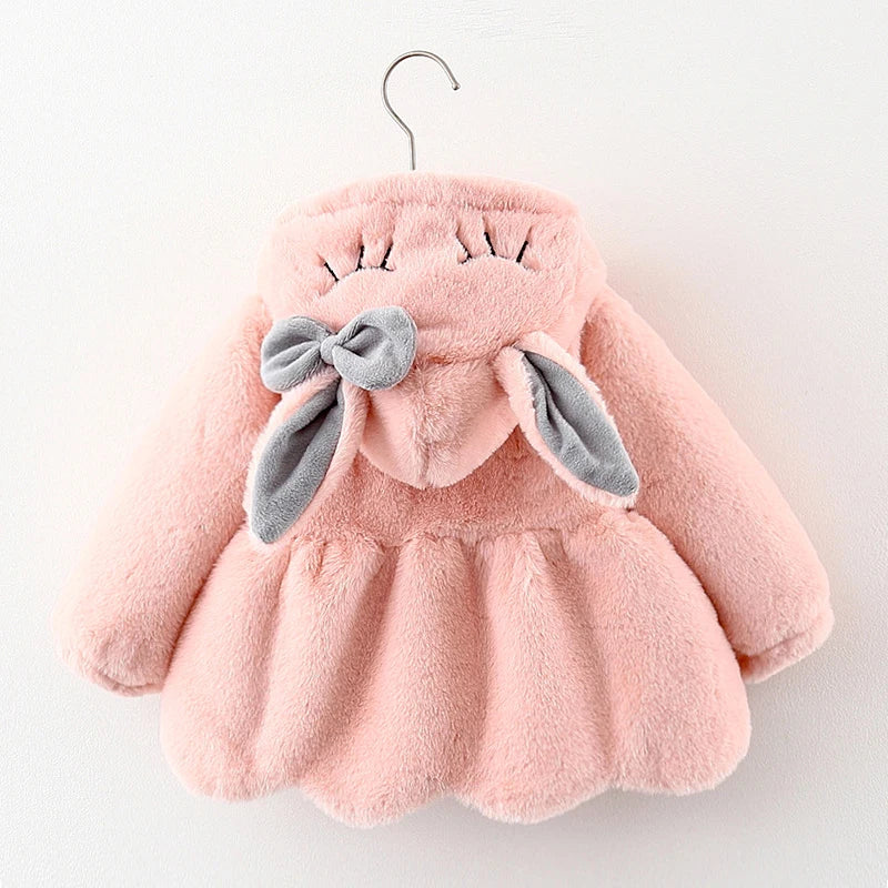 Cute Rabbit Ears Plush Baby Jacket Christmas Sweet