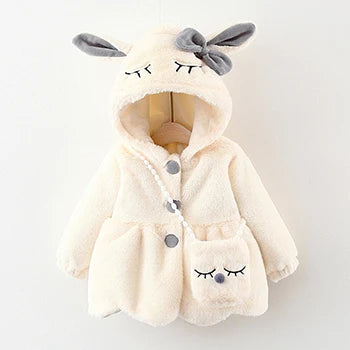 Cute Rabbit Ears Plush Baby Jacket Christmas Sweet