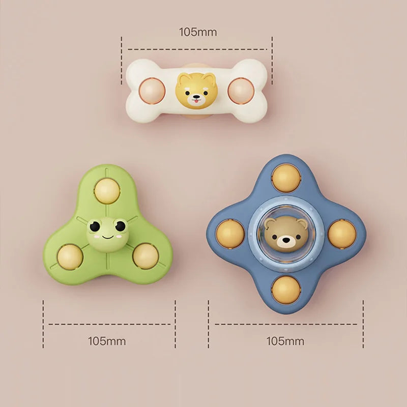 3Pcs/Set Baby Toys Suction Cup Spinner Toys