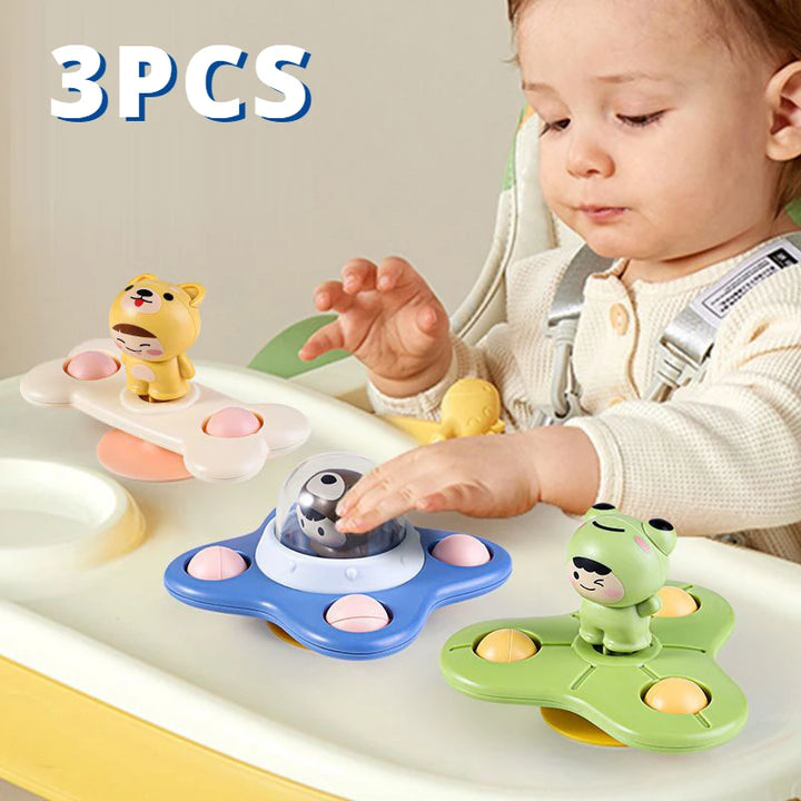 3Pcs/Set Baby Toys Suction Cup Spinner Toys