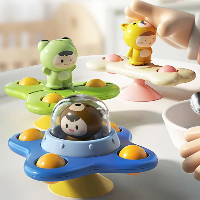 3Pcs/Set Baby Toys Suction Cup Spinner Toys