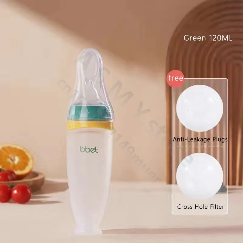 BBET Squeezing Feeding Bottle Silicone Newborn Baby