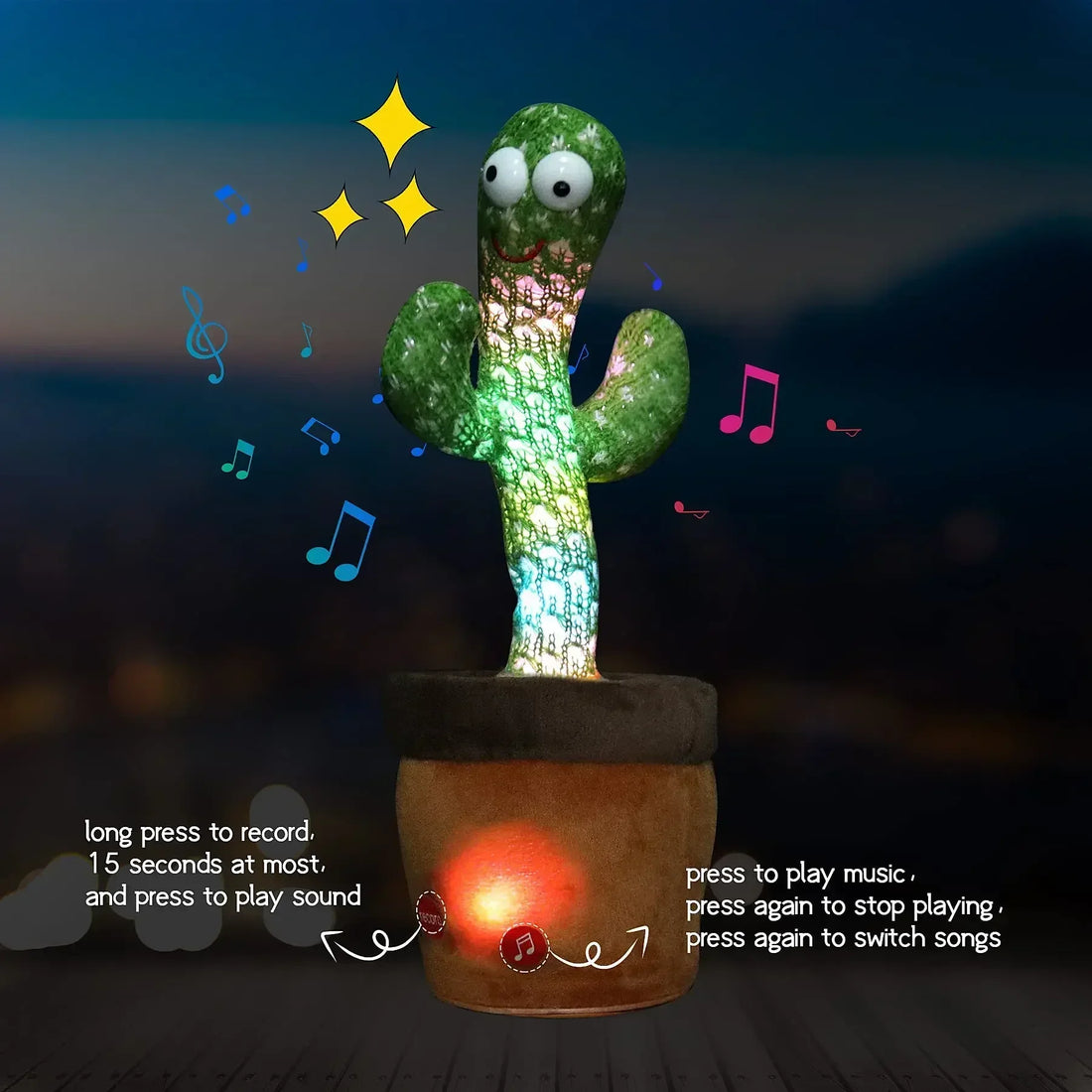 Dancing Talking Cactus Toys Birthday Present Dancing