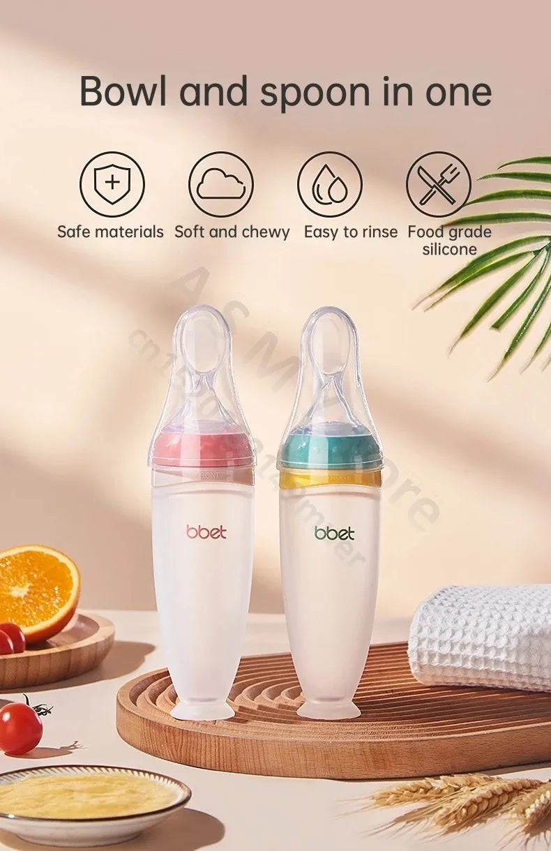 BBET Squeezing Feeding Bottle Silicone Newborn Baby