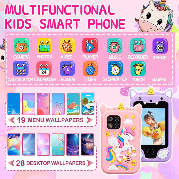 Kids Muscial Smart Phone Toys Cartoon Unicorn