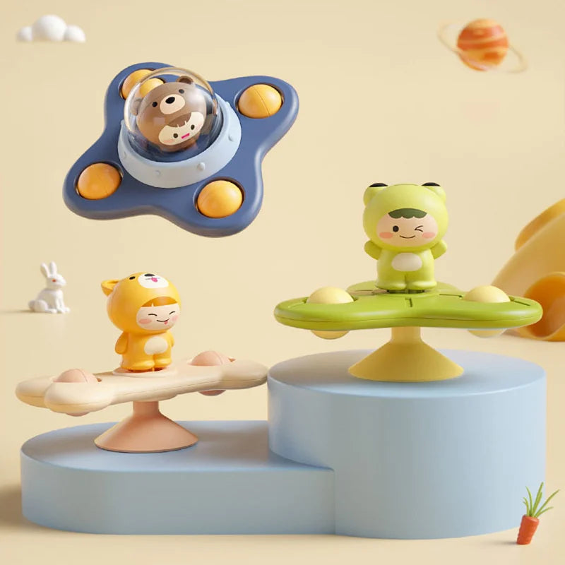 3Pcs/Set Baby Toys Suction Cup Spinner Toys