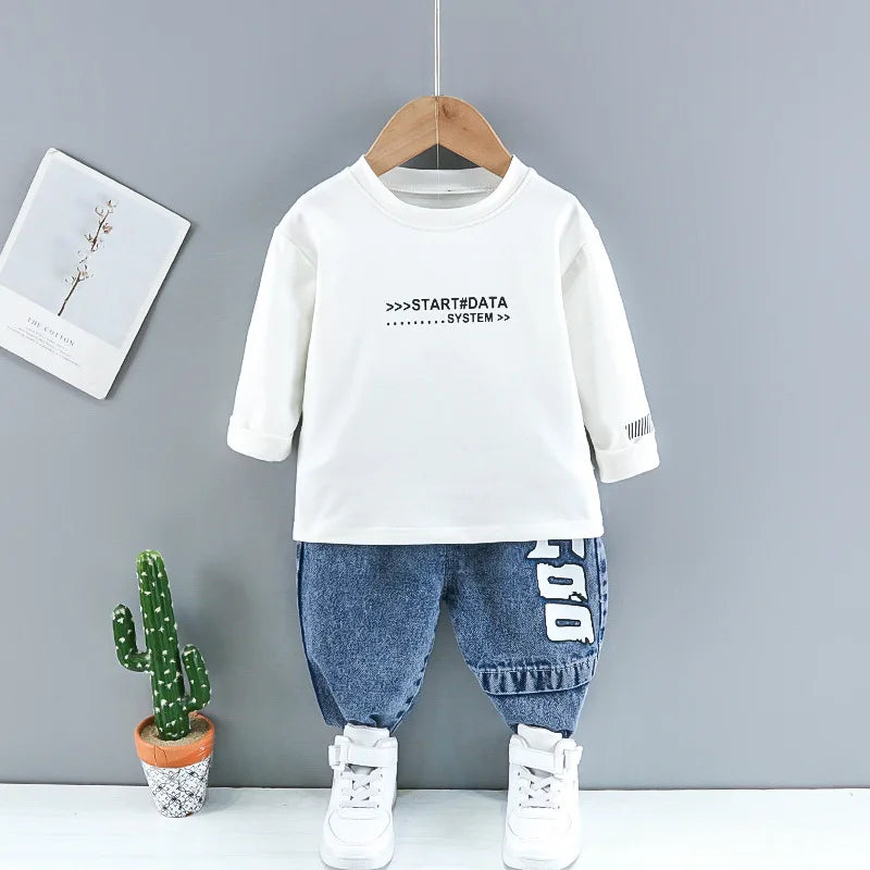 Baby boy clothes spring autumn fashion ripped denim