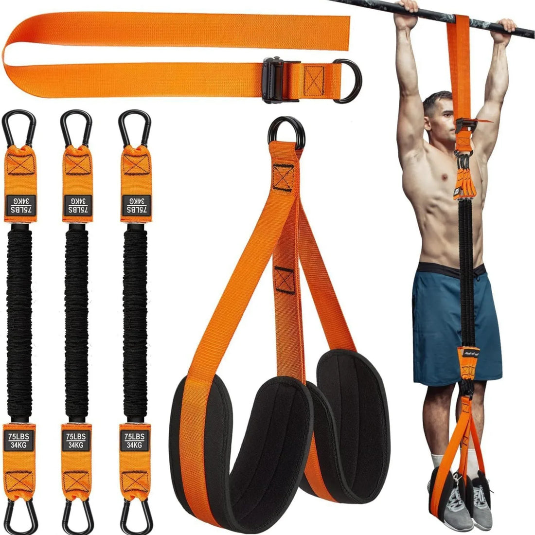 Pull-up Power with Auxiliary Trainer Elastic Rope Pull Bar