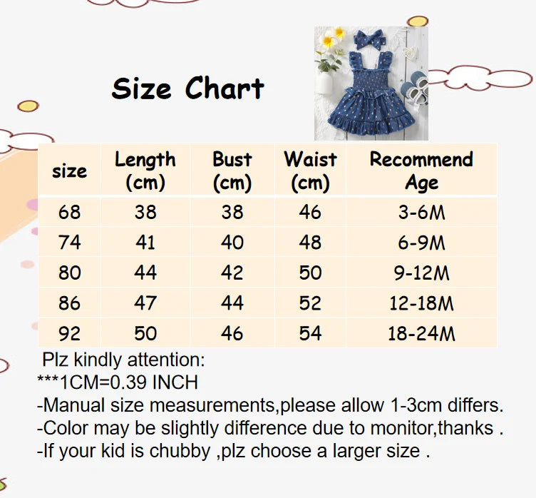 3-24Months Infant Baby Girl Golden Dot Slip Blue Dress