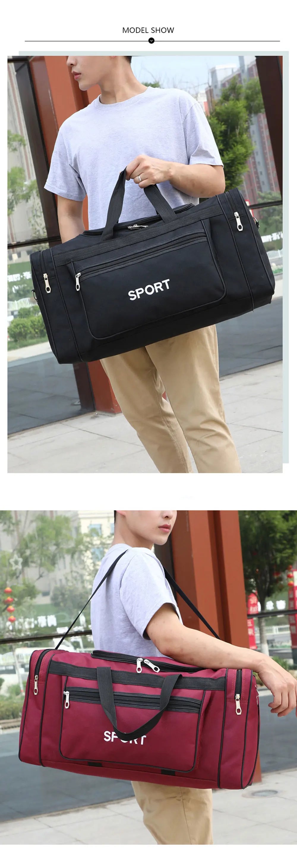 YIXIAO Big Capacity Sports Fitness Bag For Men Outdoor