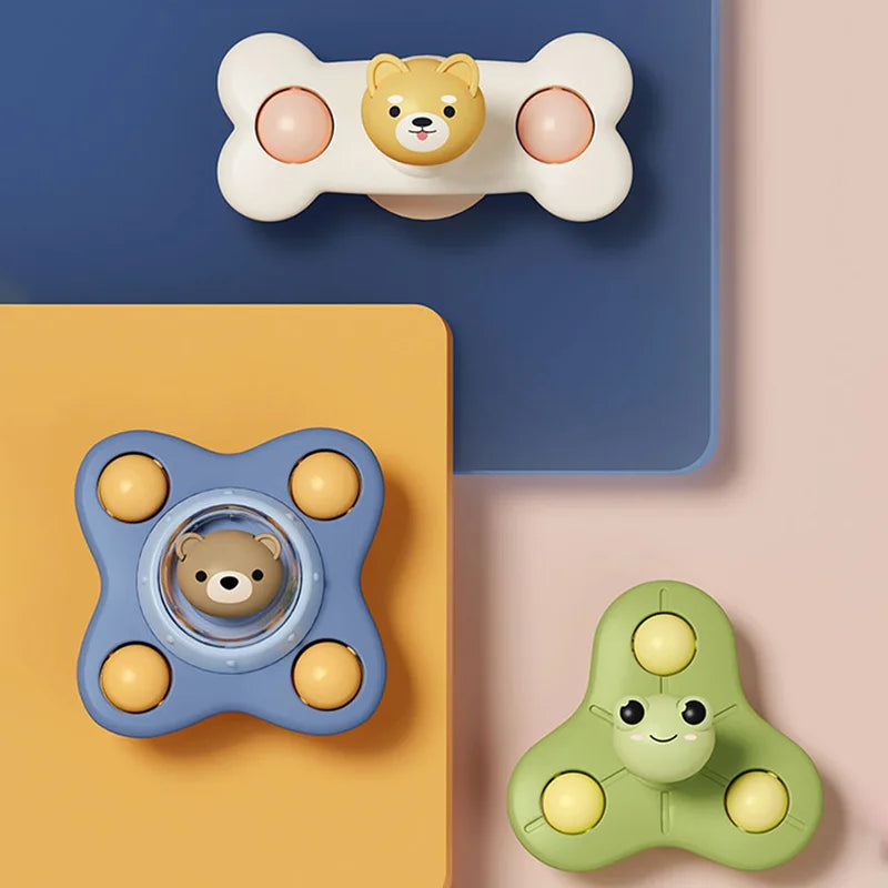 3Pcs/Set Baby Toys Suction Cup Spinner Toys