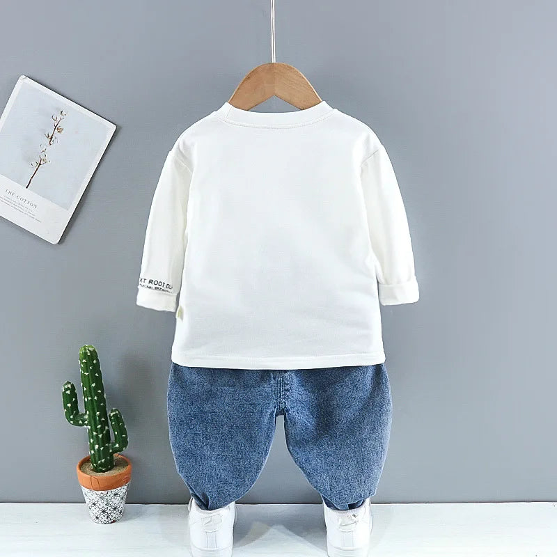 Baby boy clothes spring autumn fashion ripped denim