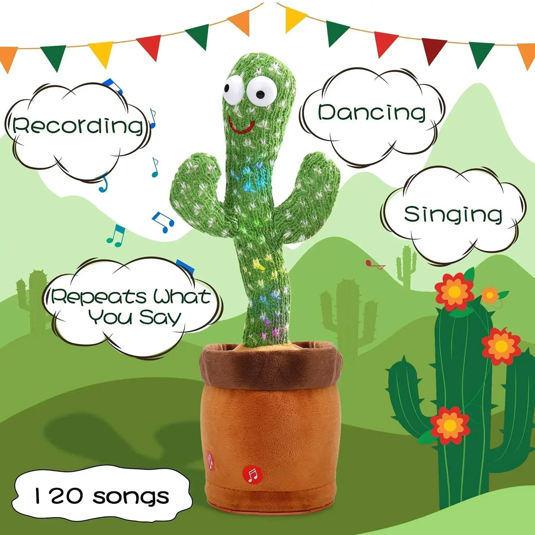 Dancing Talking Cactus Toys Birthday Present Dancing