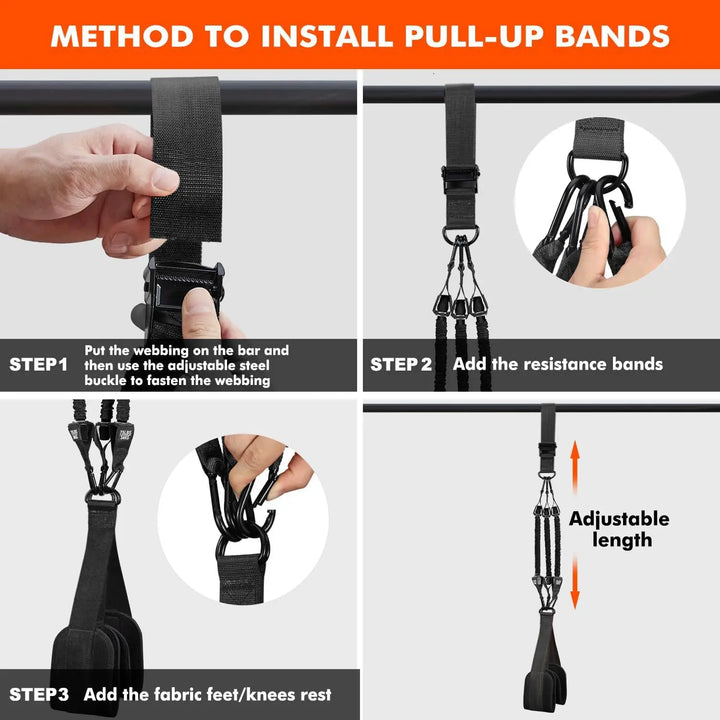 Pull-up Power with Auxiliary Trainer Elastic Rope Pull Bar