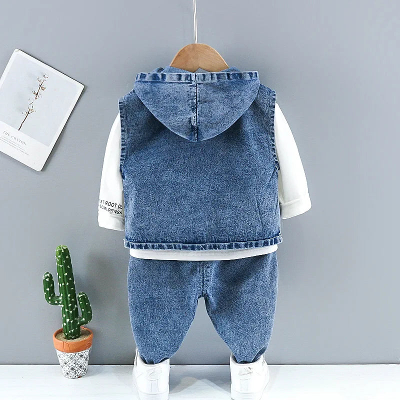 Baby boy clothes spring autumn fashion ripped denim