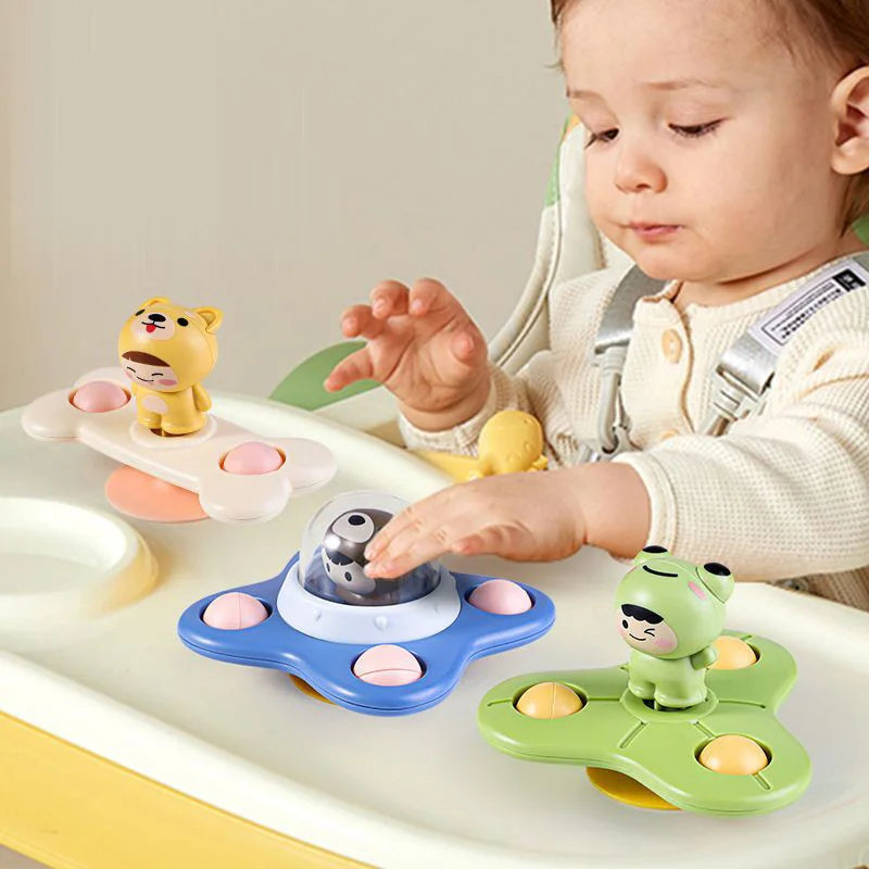 3Pcs/Set Baby Toys Suction Cup Spinner Toys