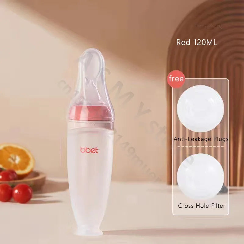 BBET Squeezing Feeding Bottle Silicone Newborn Baby